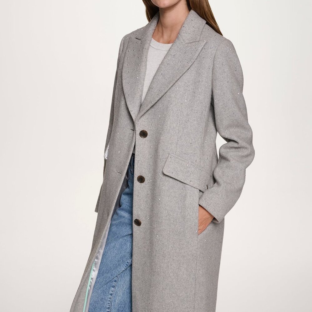 New DKNY Single Breasted Wool Coat